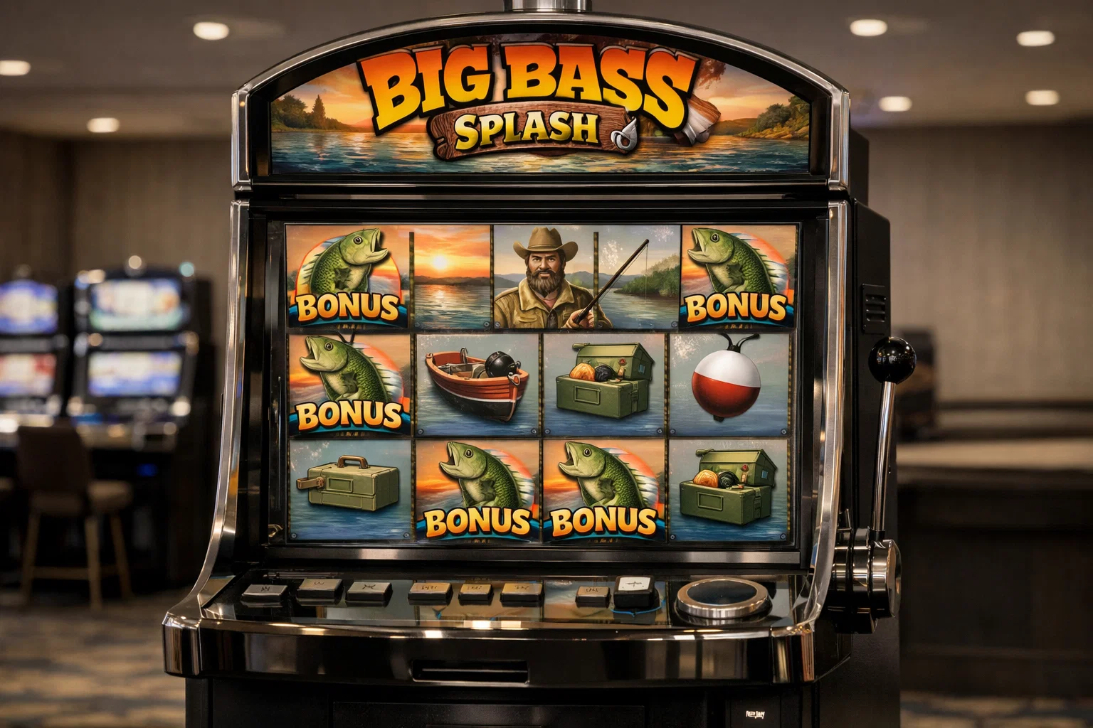 Big Bass Splash slot game screen with fish